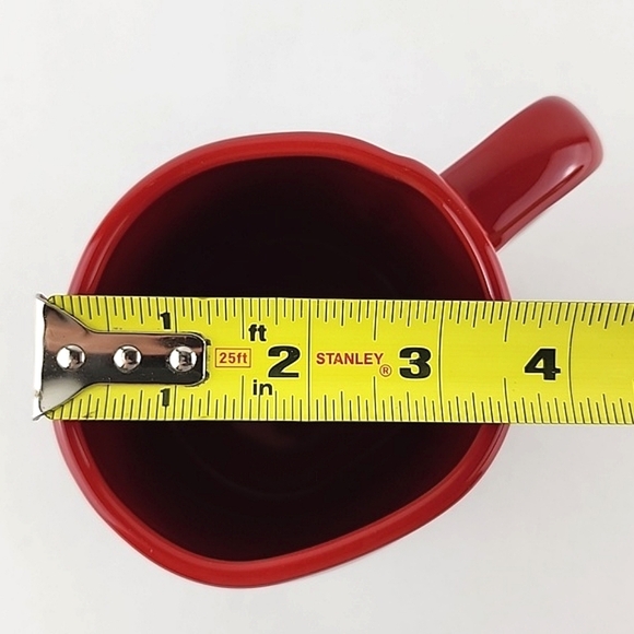 Rae Dunn Glossy Red Coffee Mug Double Sided HUGS KISSES White Large Letters - Picture 11 of 11